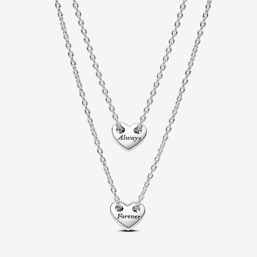 Pandora Forever & Always Splittable Heart Collier Necklaces 393207C00-45