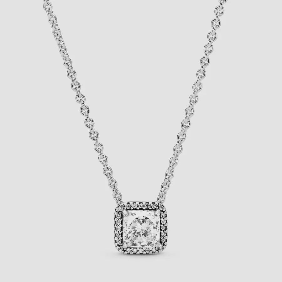 PANDORA Square Sparkle Halo Necklace 396241CZ-45