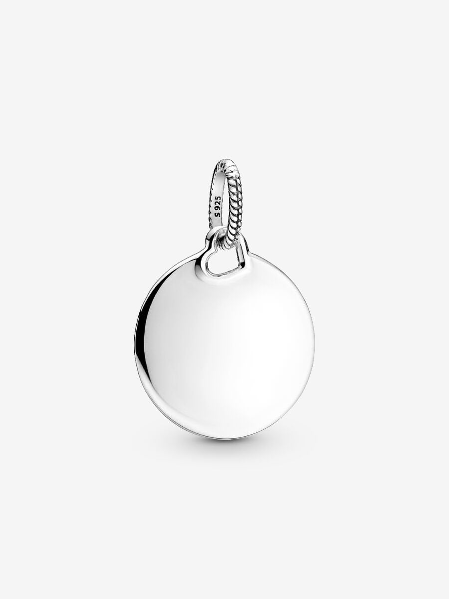 Pandora Silver Engraving Round Pendant - 398610C00