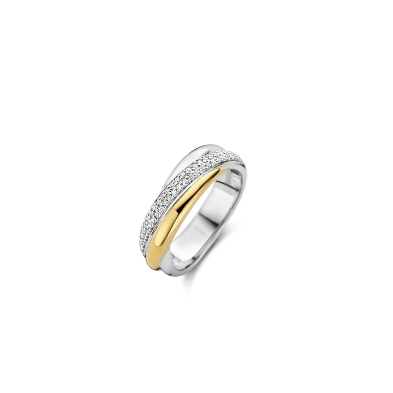 Ti Sento Two Tone Cross Over ring 12343ZY