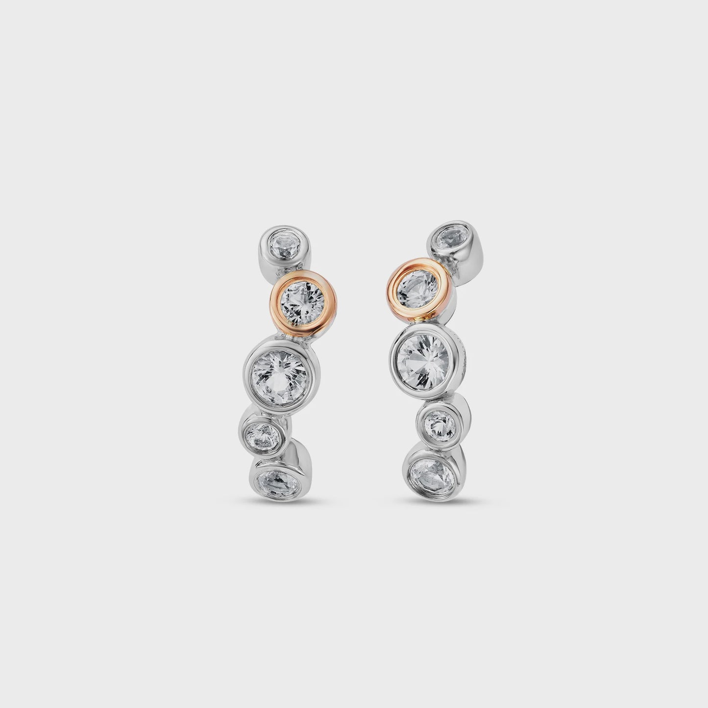 CLOGAU Clogau® Celebration Sterling Silver Curved Stud Earrings with Topaz 3SCEL931