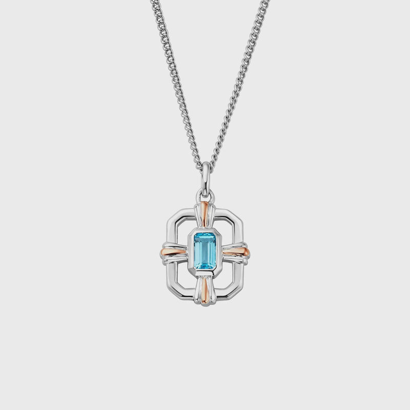 Clogau Enchanted Gateways Silver and Swiss Blue Topaz Pendant 3SEGW0728