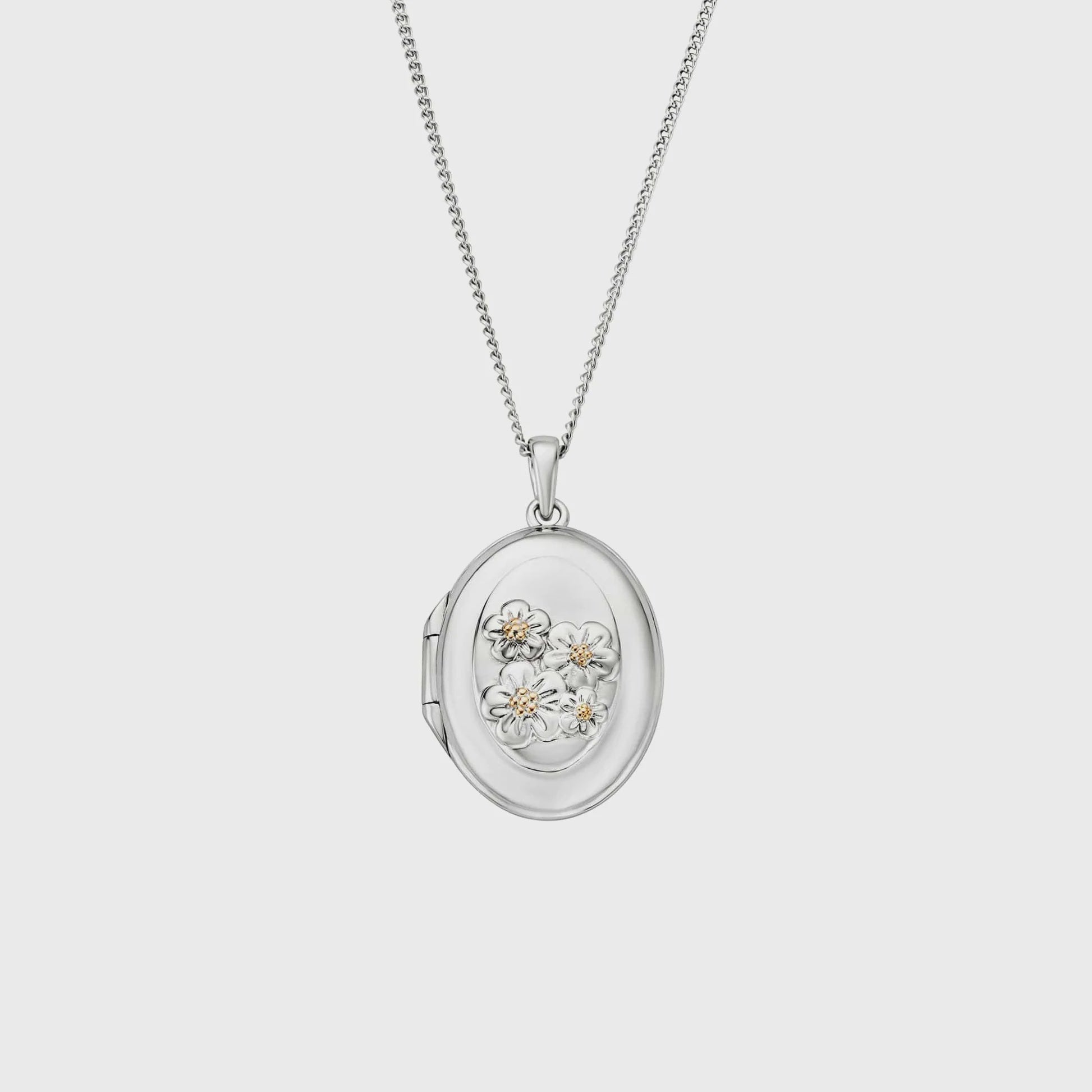 Clogau Nature's Wonder Sterling Silver Forget-Me-Not Locket 3SFMN907