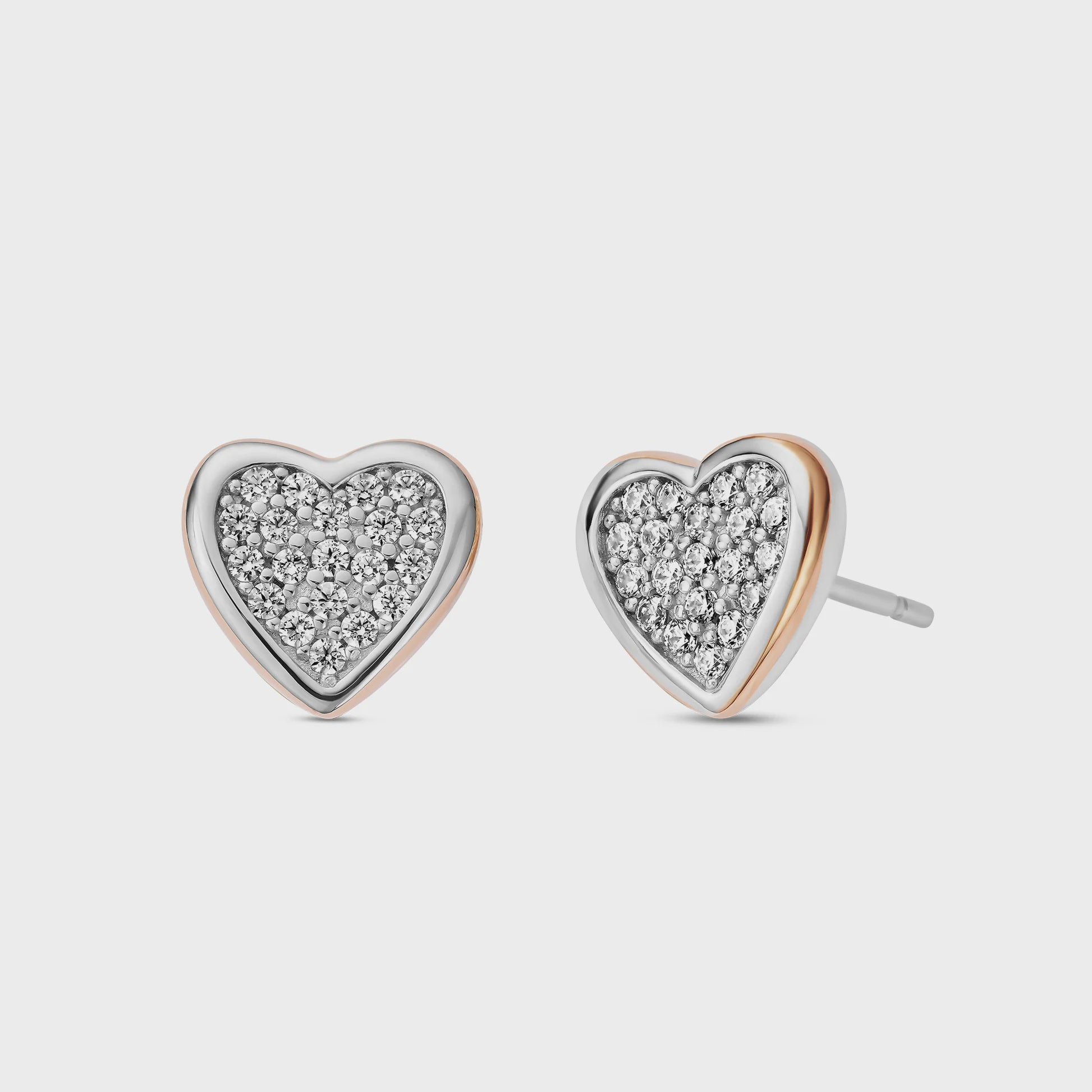 CLOGAU Forever Yours Sterling Silver Love Heart Earrings with Swarovski® Zirconia 3SFYO995