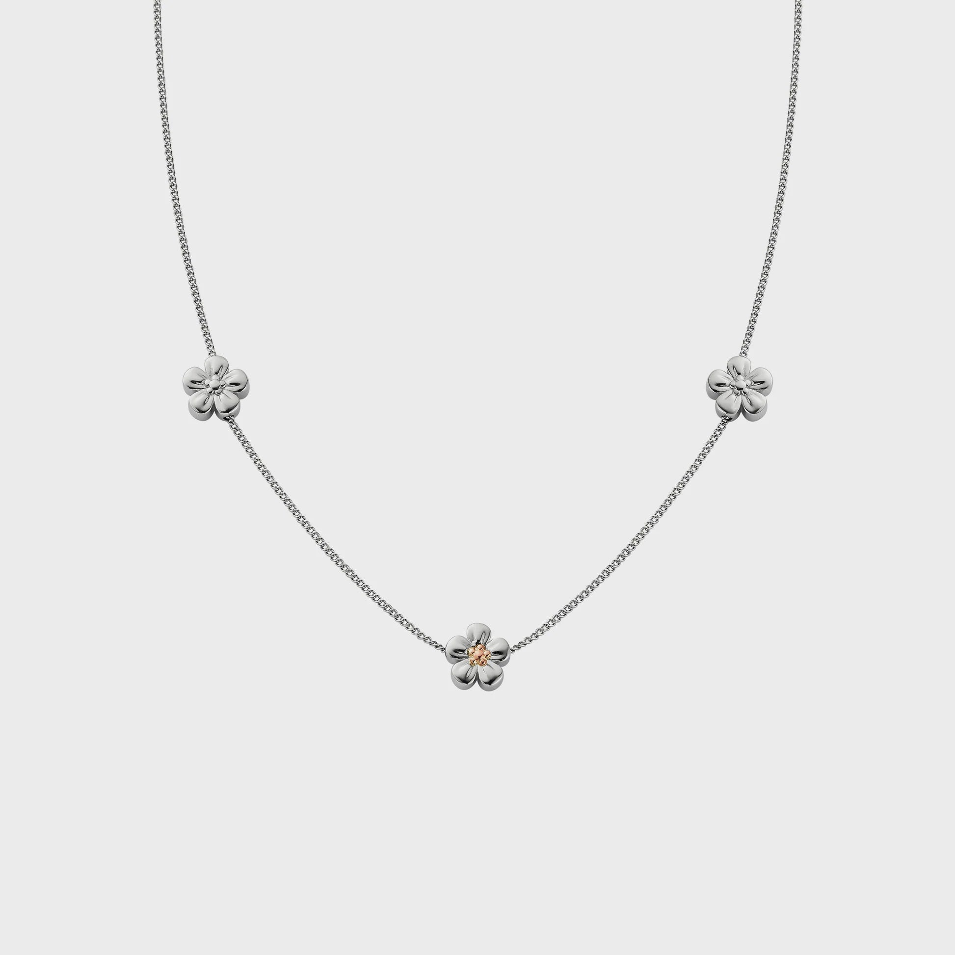 Clogau Nature's Wonder Sterling Silver Forget-Me-Not Adjustable Necklace 3SNWO960