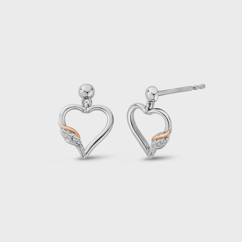 Clogau Past Present Future Heart Silver Earrings 3SPPF0800