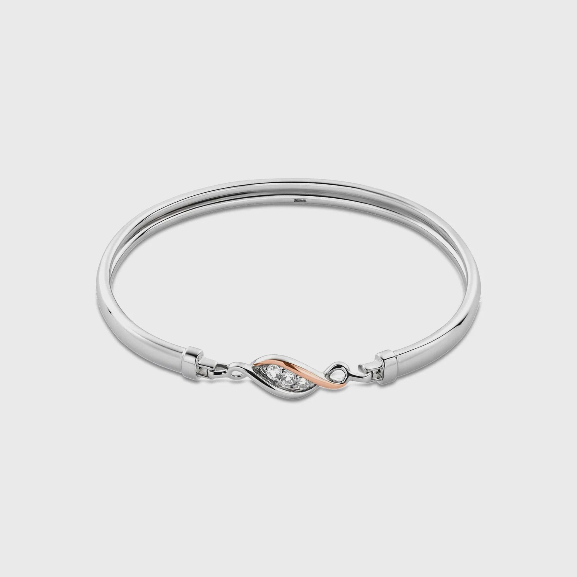 CLogau Past Present Future® Sterling Silver Bangle with Topaz 3SPPFBG