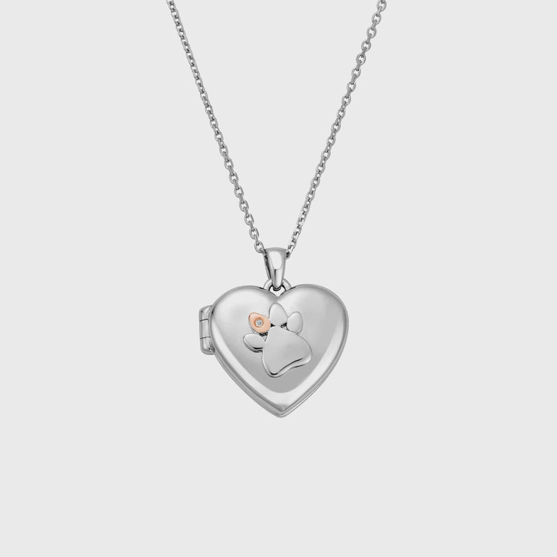 Clogau Paw Prints on My Heart Silver Locket 3SPWP0617