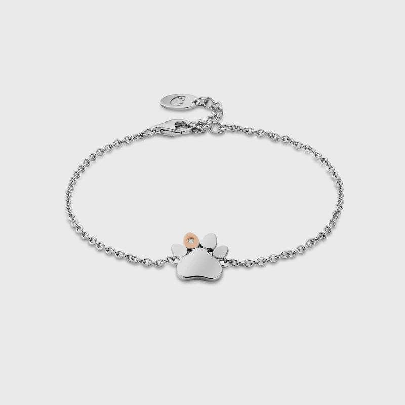 Clogau Paw Prints on My Heart Silver Single Paw Bracelet 3SPWP0822