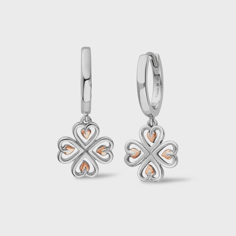 Clogau Silver Tree of Life Drop Hoop Earrings 3STOL0739