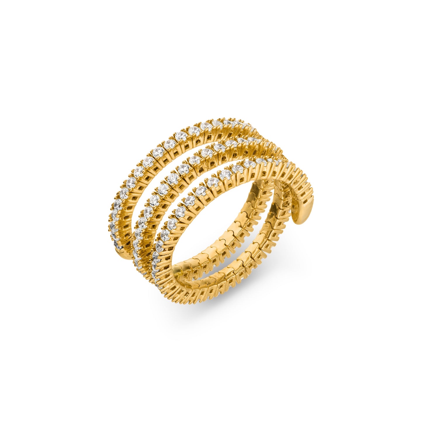 Two Row Gold Plated Sterling Silver Vilmas Warp Ring 185-B24V