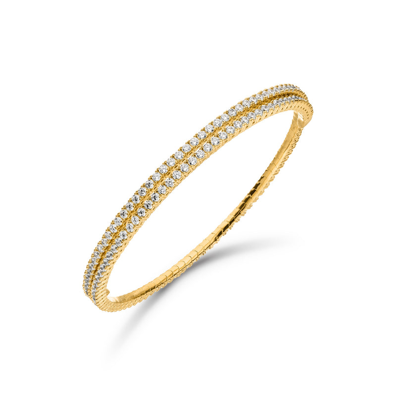 Two Row Yellow Gold Plated Vilmas Sterling Silver Wrap Bracelet