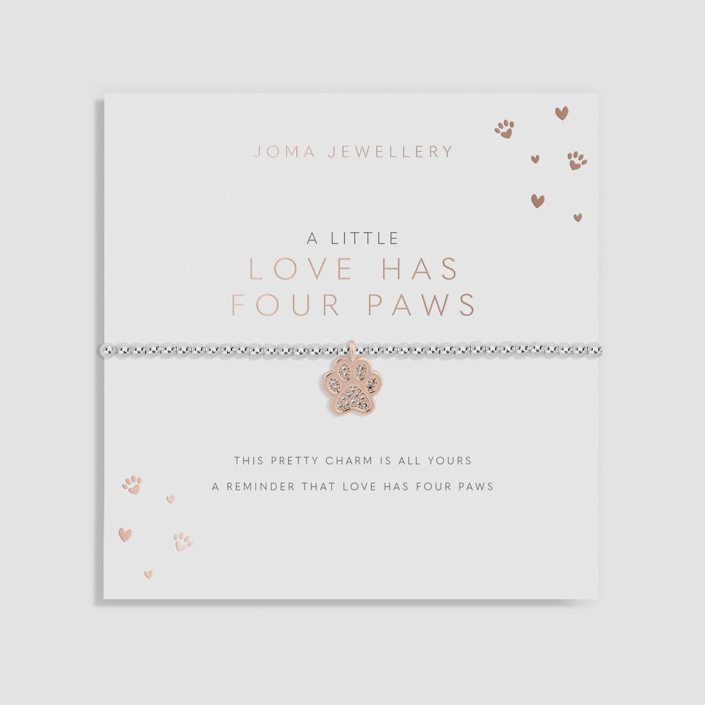Joma A Little 'Love Has Four Paws' Bracelet in Silver Plating 4303