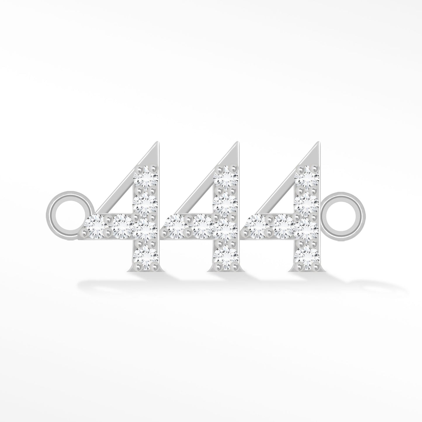Perma Jewel Silver CZ Angel Number 444 NW1260