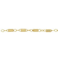 Perma Jewel yellow gold filled  cable chain with tube beads PJ-14201014-21cm