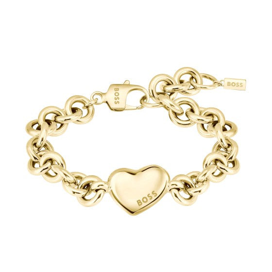 BOSS Honey Love Gold Tone Heart Bracelet 1580639