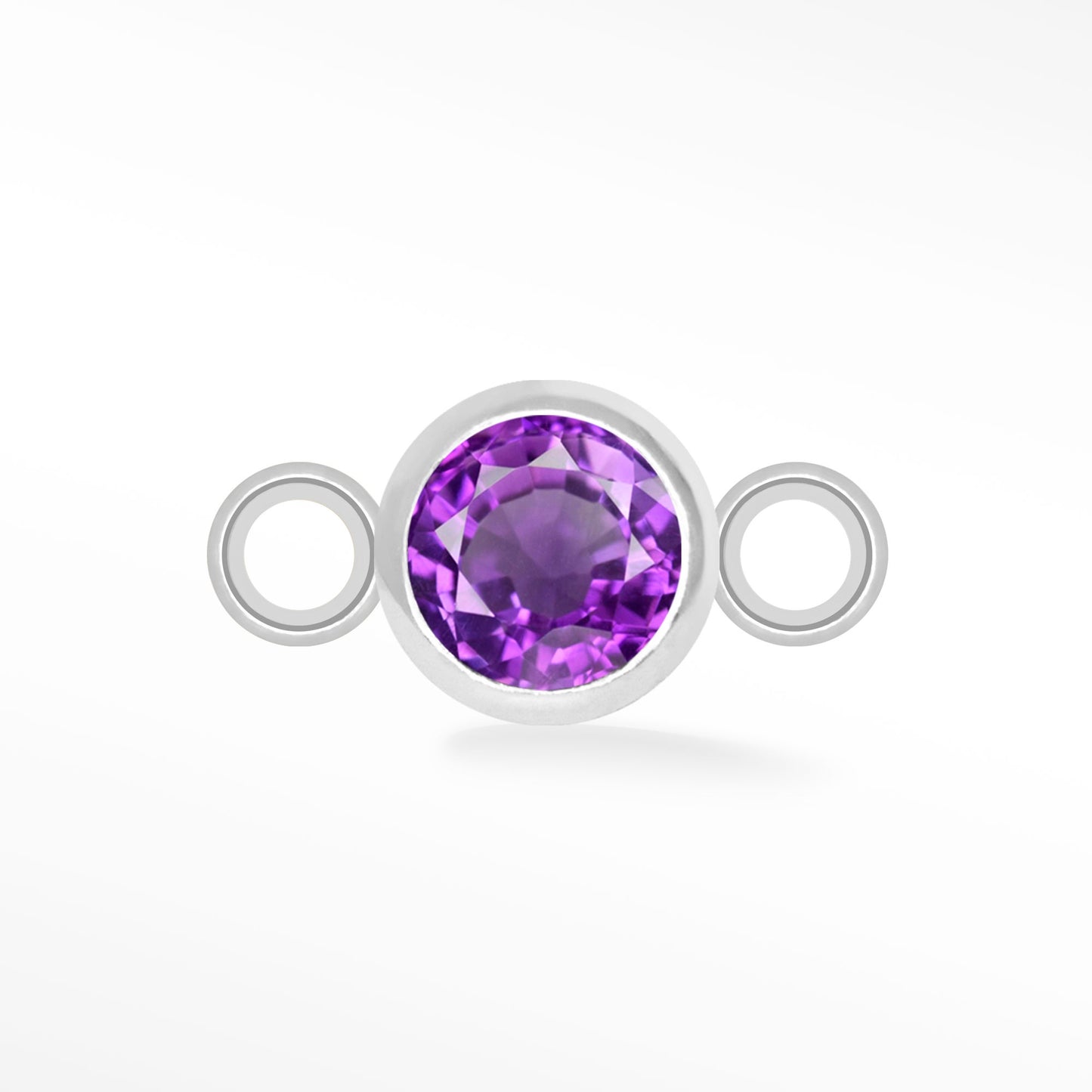 Perma Jewel Natural Gemstone Bezel Connector Amethyst NW1333
