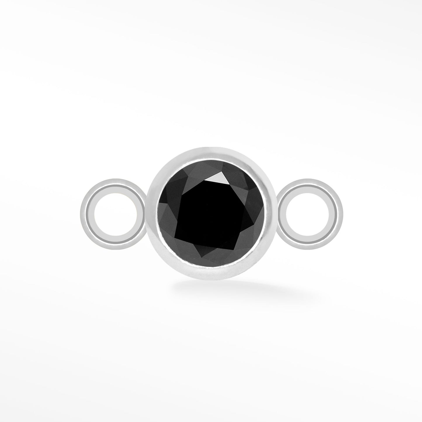 Perma Jewel Natural Gemstone Bezel Connector Black Spinel NW1335