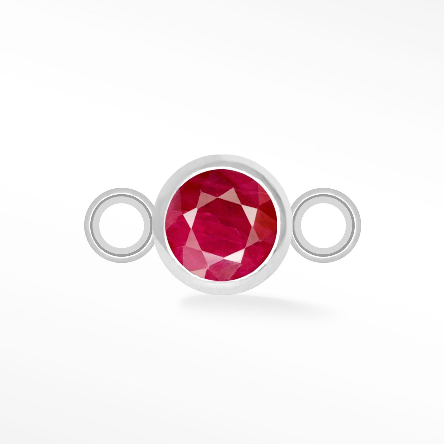 Perma Jewel Natural Gemstone Bezel Connector Ruby NW1332