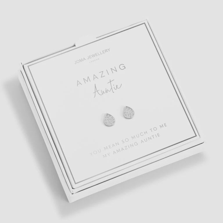 Joma Jewellery Beautifully Boxed A Little 'Amazing Auntie' Earrings 5300