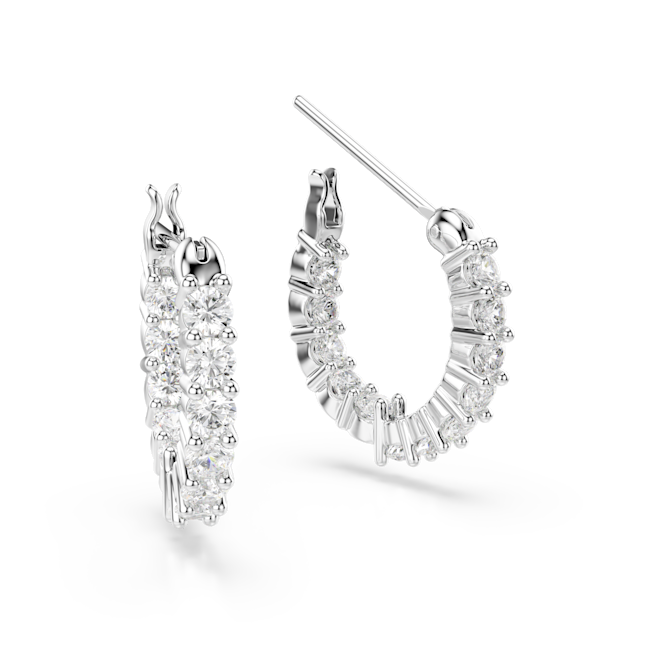 Swarovski Matrix Vittore hoop earrings Rhodium plated 5562126