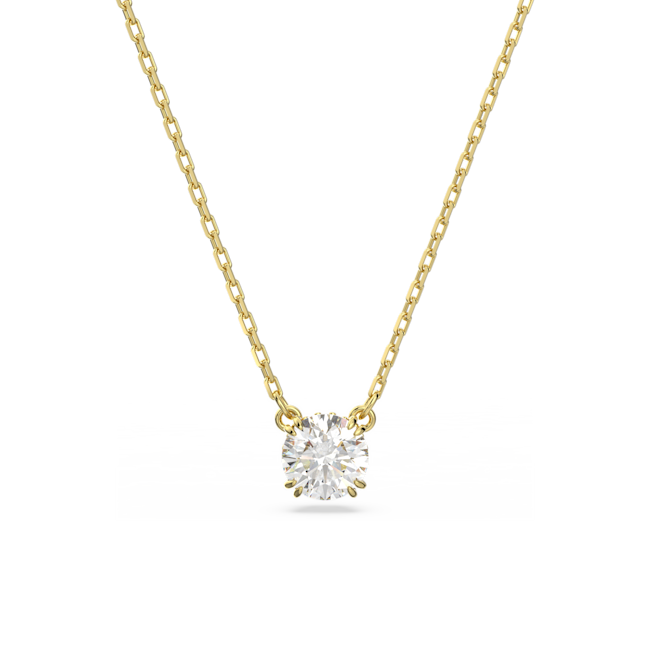 Swarovski Stilla Gold Tone Round Cut Pendant 5636703