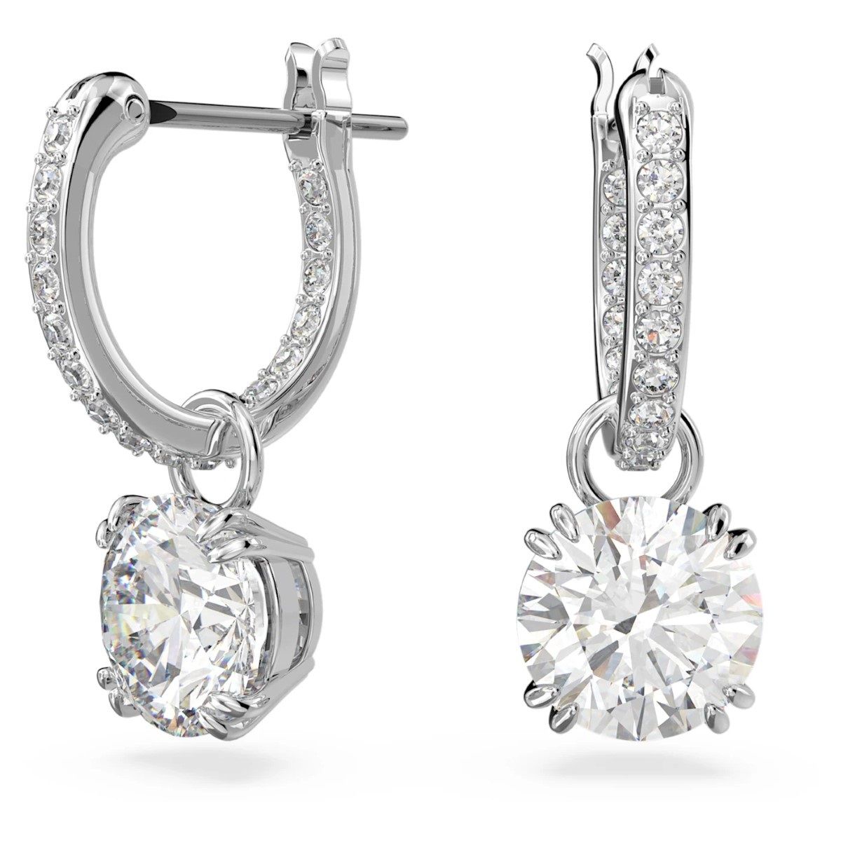 Swarovski Constella Rhodium Plated Drop Earrings 5636717