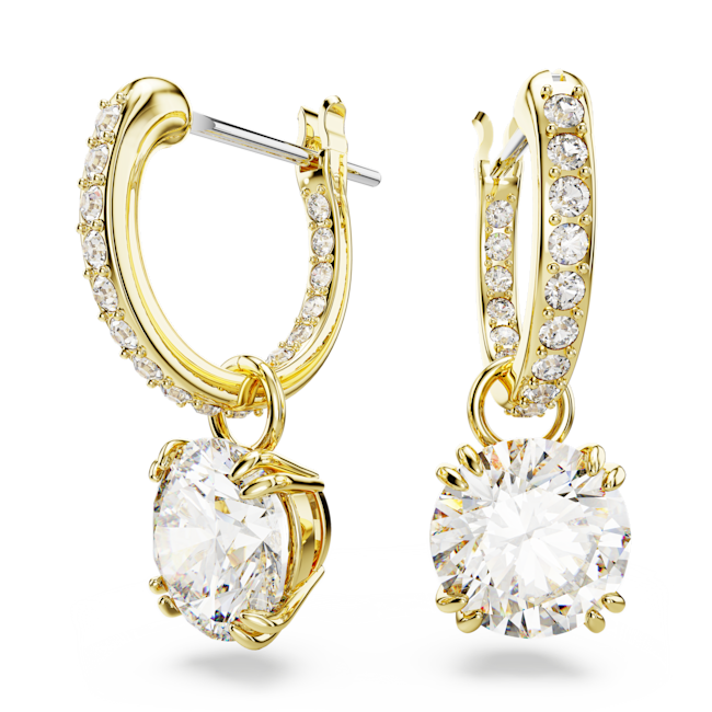 Swarovski Stilla Gold Tonr Drop Earrings 5638802