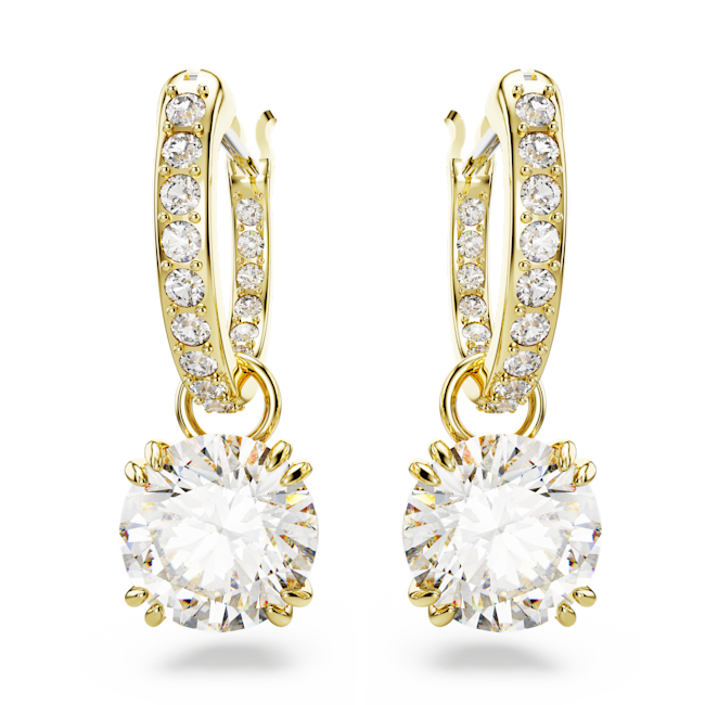 Swarovski Stilla Gold Tonr Drop Earrings 5638802