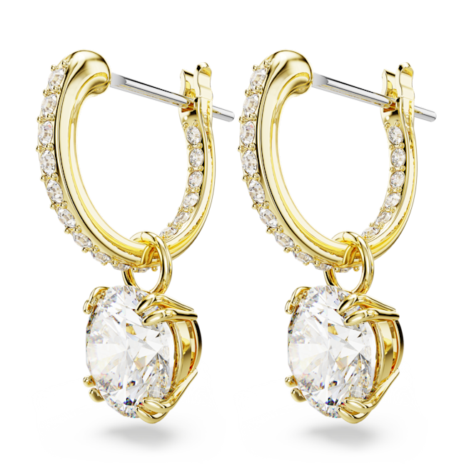 Swarovski Stilla Gold Tonr Drop Earrings 5638802