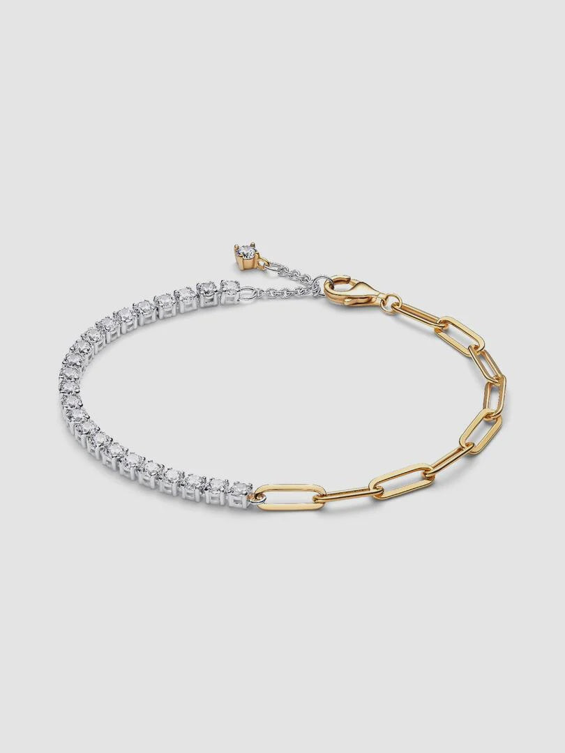PANDORA Links & Tennis Bracelet Sterling silver, 14k gold plating 564821C01