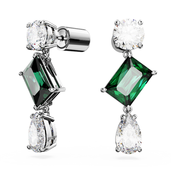 Swarovski Mesmera Trio Green & Clear Drop Earrings 5665878
