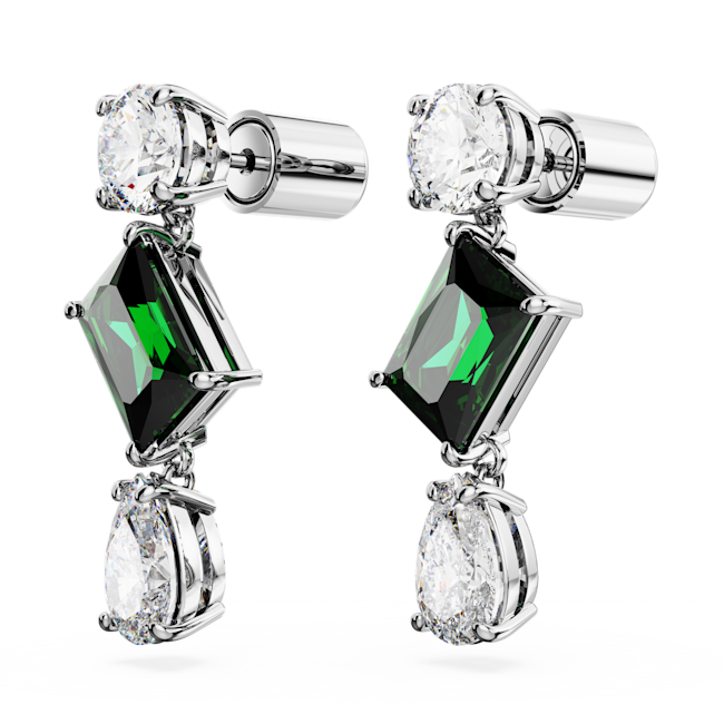 Swarovski Mesmera Trio Green & Clear Drop Earrings 5665878