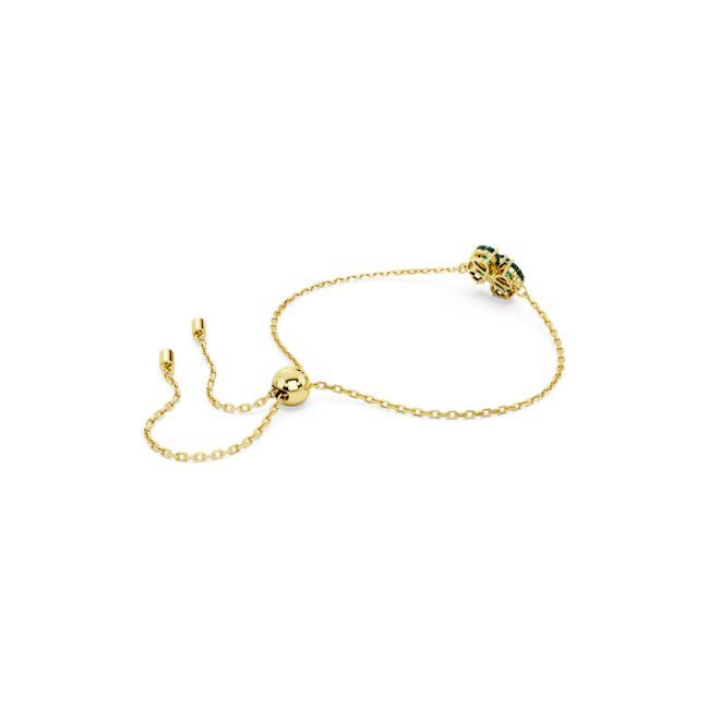 Swarovski Idyllia bracelet, Mixed cuts, Clover, Green, Gold-tone plated 5666585