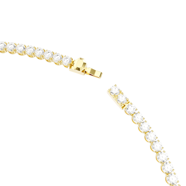 Swarovski Matrix Tennis necklace, Round cut, White, Gold-tone plated 5681795