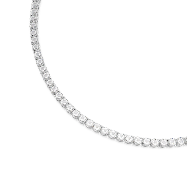 Swarovski Matrix Tennis necklace, Round cut, White, Rhodium plated 5681796