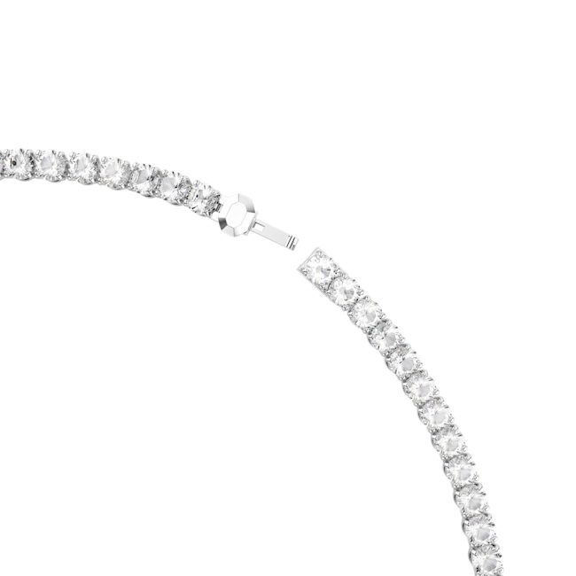 Swarovski Matrix Tennis necklace, Round cut, White, Rhodium plated 5681796