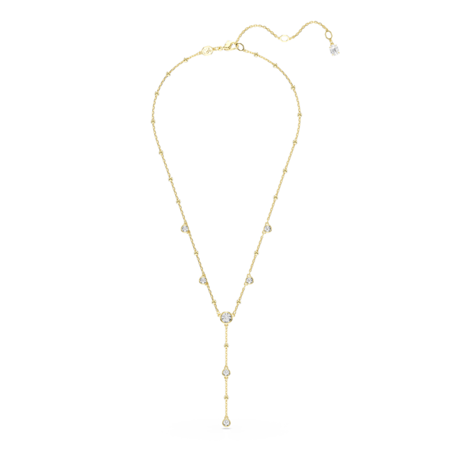 Swarovski Imber Y necklace, Round cut, White, Gold-tone plated 5684510