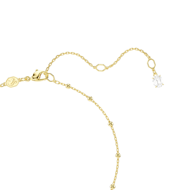 Swarovski Imber Y necklace, Round cut, White, Gold-tone plated 5684510