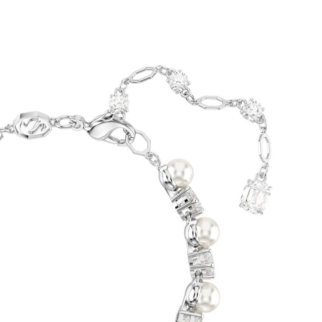 Swarovski Matrix Silver Tone CZ & Pearl Bracelet 5689625