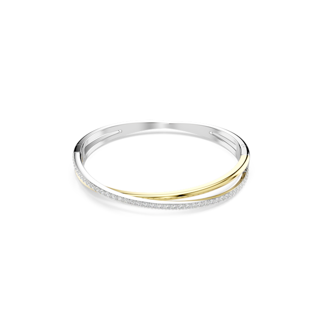 Swarovski Hyperbola bangle, Round cut, White, Mixed metal finish 5689720