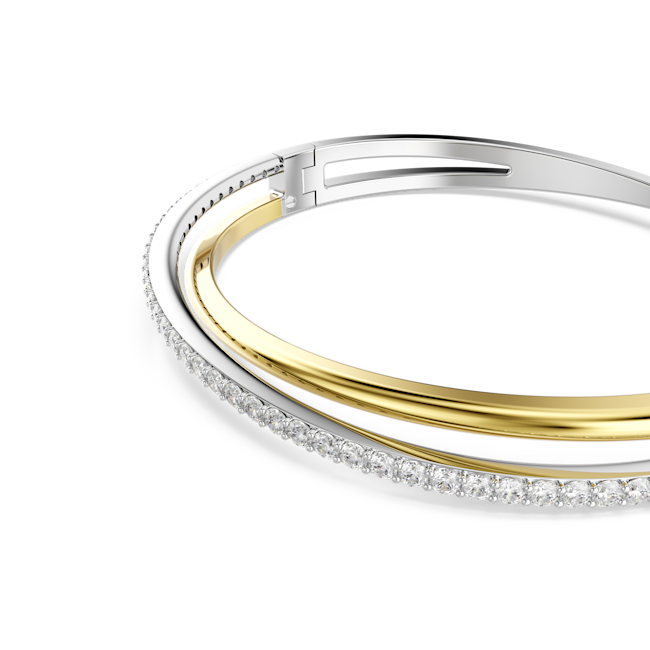 Swarovski Hyperbola bangle, Round cut, White, Mixed metal finish 5689720