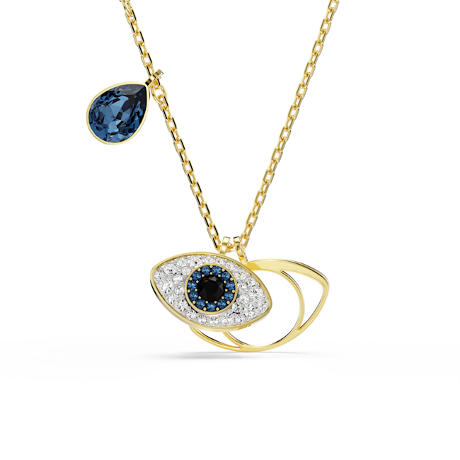 Swarovski Symbolica pendant, Evil eye, Blue, Gold-tone plated 5692178