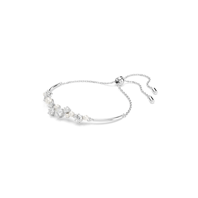 Swarovski Constella bangle, Crystal pearl, Round cuts, White, Rhodium plated 5705618