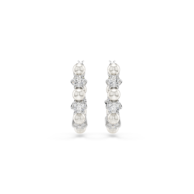 Swarovski Matrix Hoop Earrigns with Pearl & CZ 5709256
