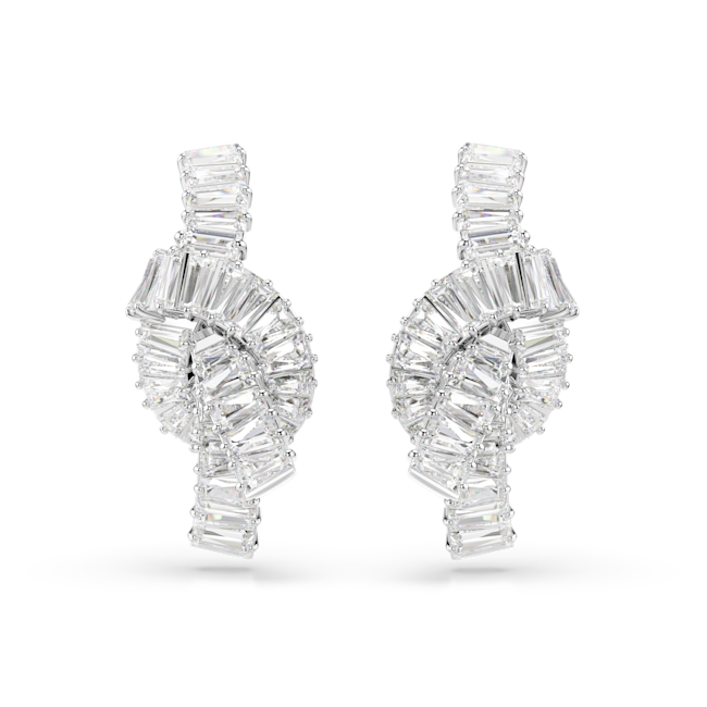 Swarovski Matrix Knot earrings Silver Tone 5727040