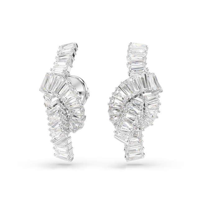 Swarovski Matrix Knot earrings Silver Tone 5727040