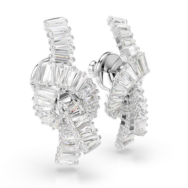 Swarovski Matrix Knot earrings Silver Tone 5727040