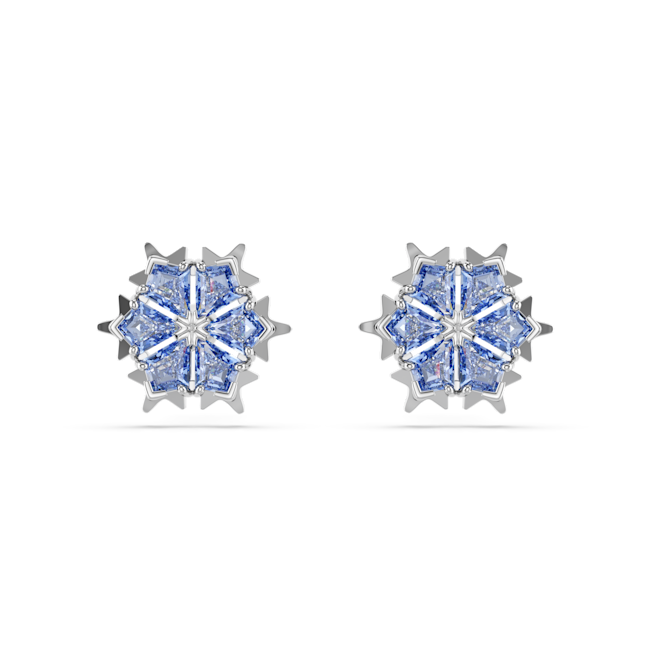 Swarovski SIlver Tone Blue Snowflake Earrings 5734242