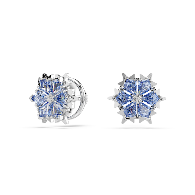 Swarovski SIlver Tone Blue Snowflake Earrings 5734242